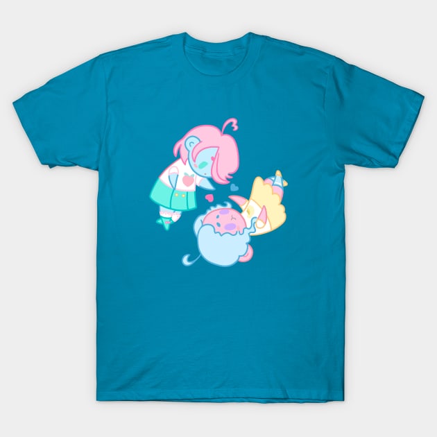 Kawaii girls - Ying & Yang - Peach and Banana T-Shirt by MoonArtGlitch